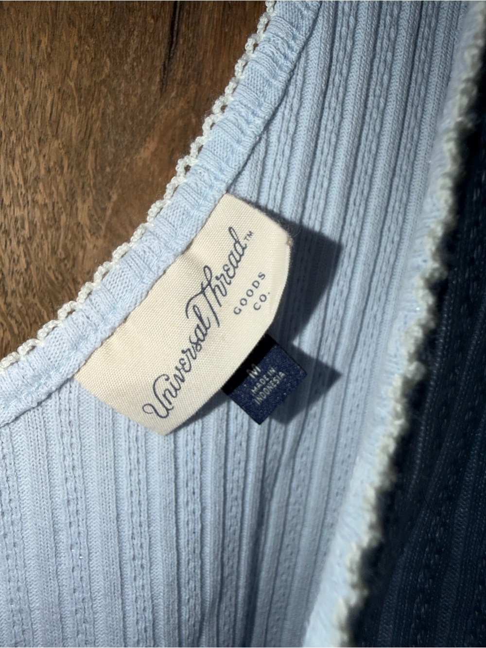 Universal Thread Pale Blue Ribbed V-Neck Tank - Picture 4 of 4